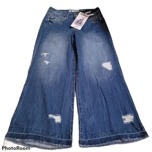 Rewash Vintage Reunion Wide Leg Crop Mid Rise Jean